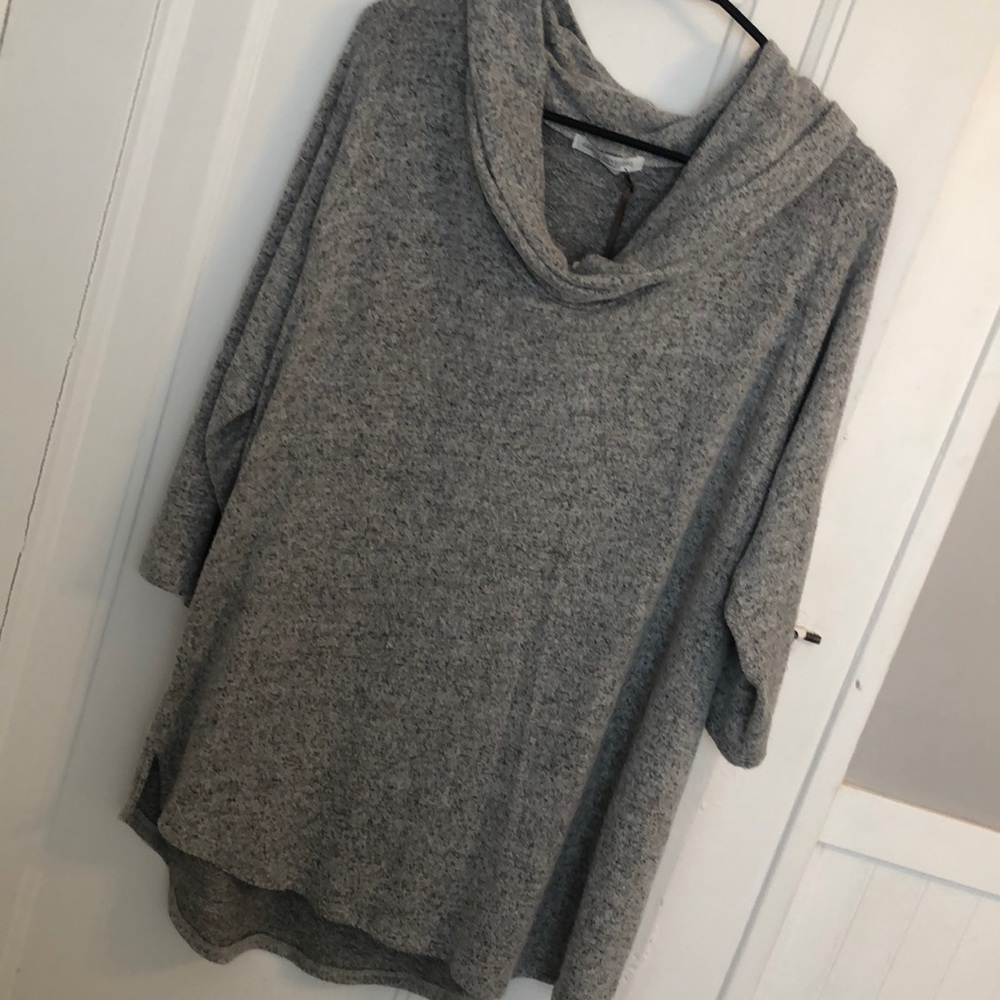Gray oversized cowl neck sweater